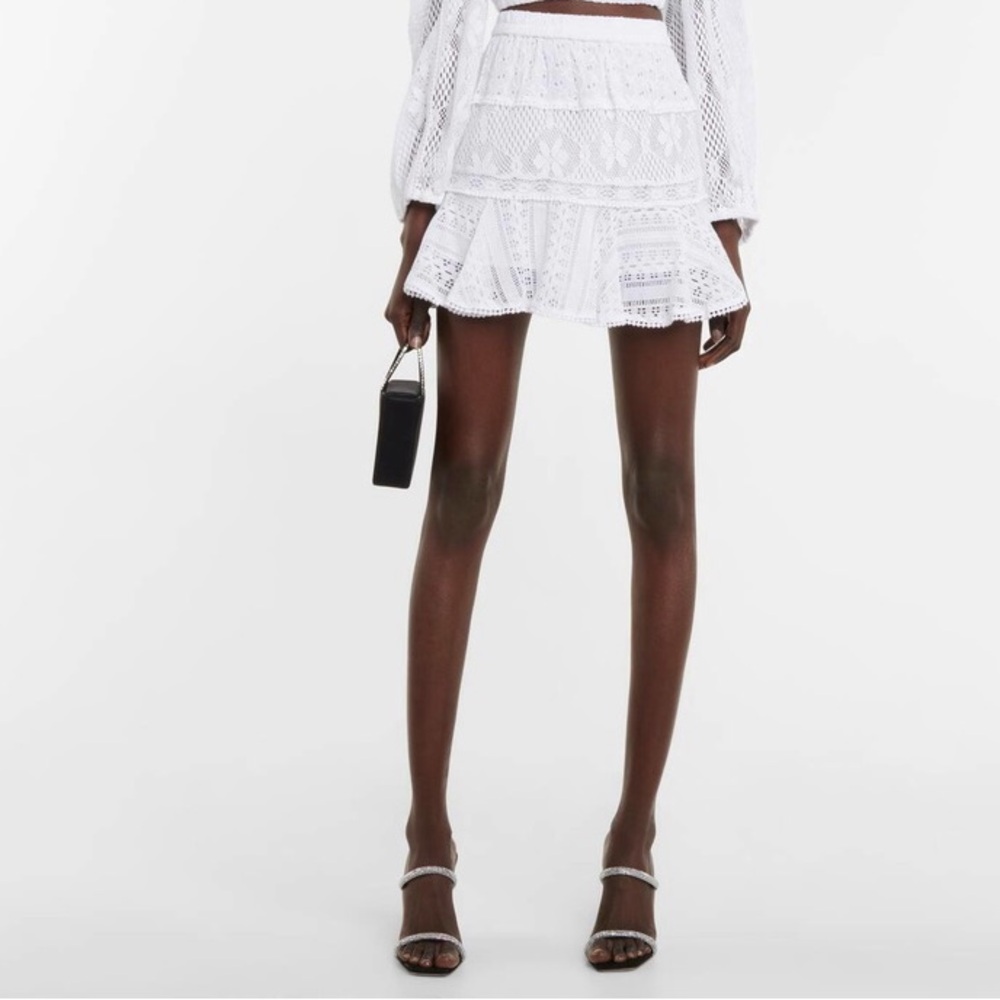 NWT LoveShackFancy Diamond White Mini Skirt